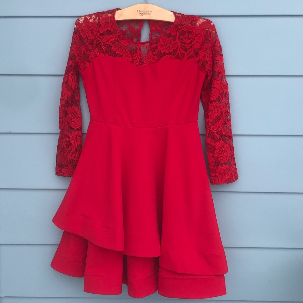 Red lace dress